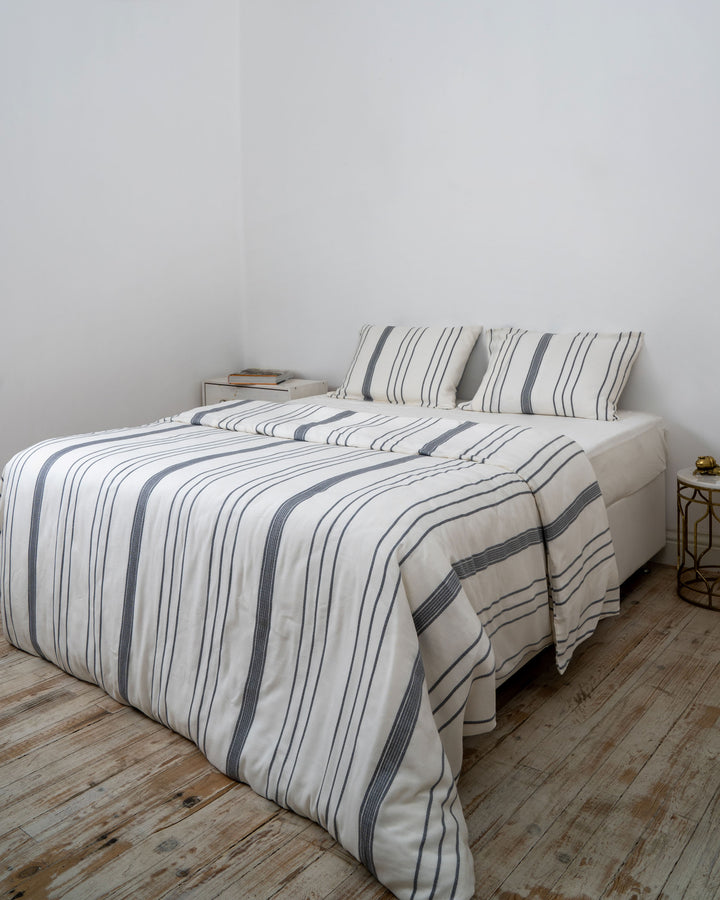 Tencel cotton duvet set blue